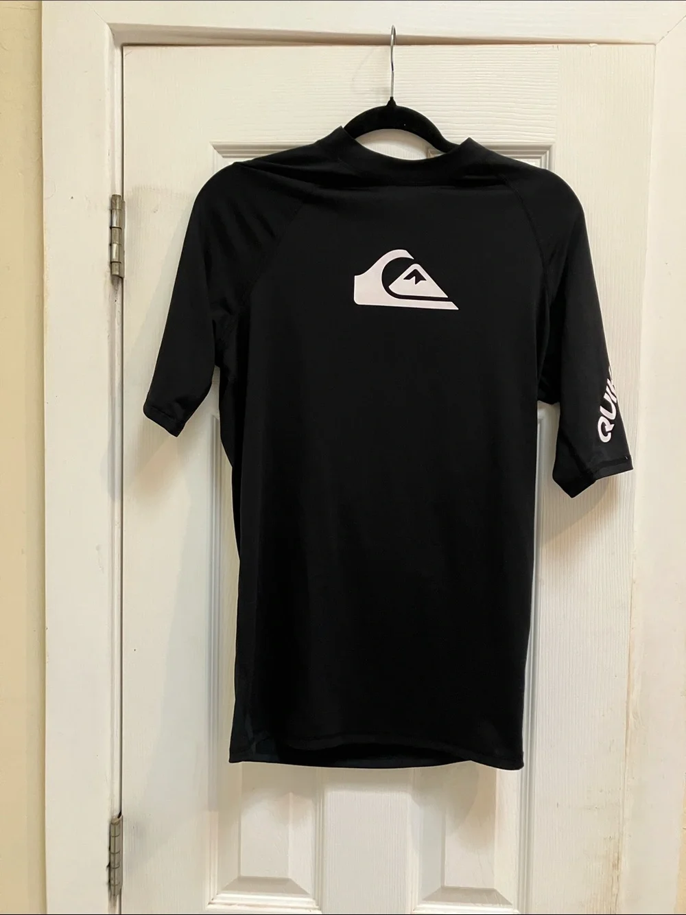 Quiksilver Black Rash Guard with White Logo Print